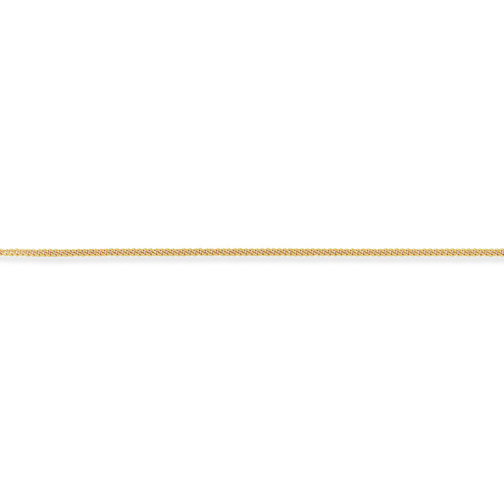 Jewelco London 9ct Yellow Gold - Tightly-linked Classic Curb Pendant Chain Necklace - 1.6mm gauge - CNNR02025D