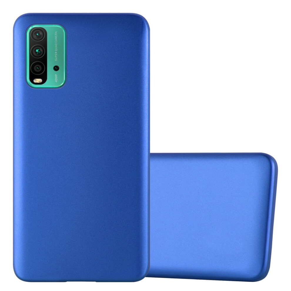 (Blue) Cadorabo Case for Xiaomi RedMi 9T / POCO M3 Cover Matt Metallic Protection TPU Silicone Gel Back case-image-OPC-P9NFQND-NEW