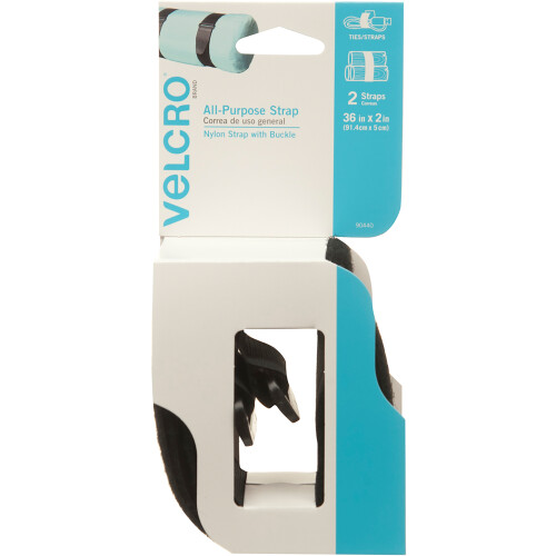 Velcro VELCRO(R) Brand All Purpose Straps 2"X36" 2/Pkg-Black 90440