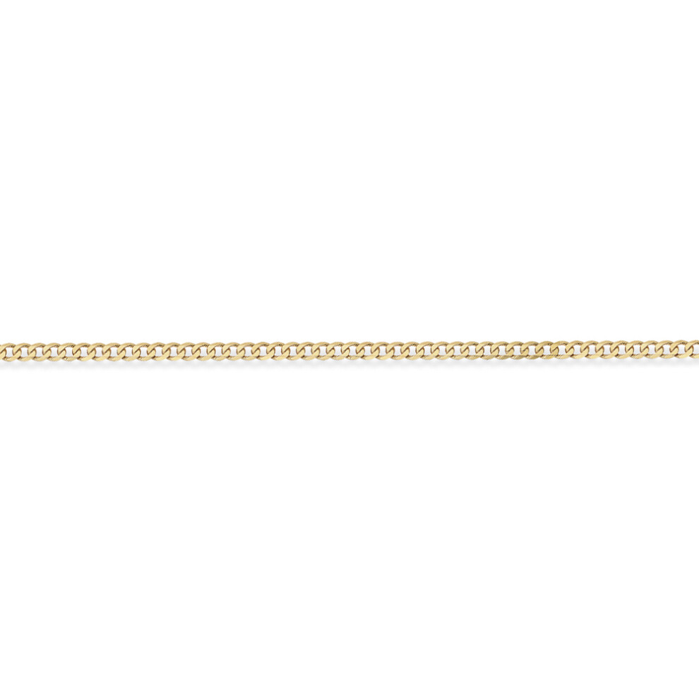 Jewelco London 9ct Yellow Gold - Premium Quality Curb Pendant Chain Necklace - 2mm gauge - CNNR02026