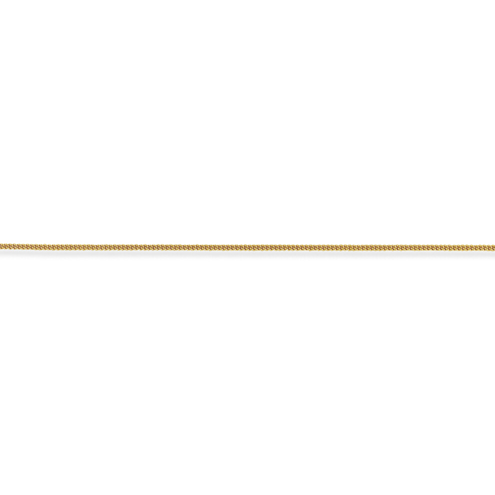 (18) Jewelco London 9ct Yellow Gold - Tightly-linked Classic Curb Pendant Chain Necklace - 1.3mm gauge