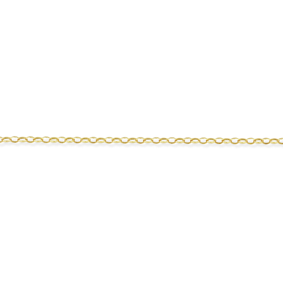 (20) Jewelco London 9ct Light Yellow Gold - Heavy Oval Belcher Pendant Chain Necklace - 3.4mm gauge