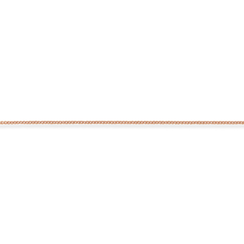 Jewelco London 9ct Pink Rose Gold - Tightly-linked Classic Curb Pendant Chain Necklace - 1.1mm gauge - CNNR02869