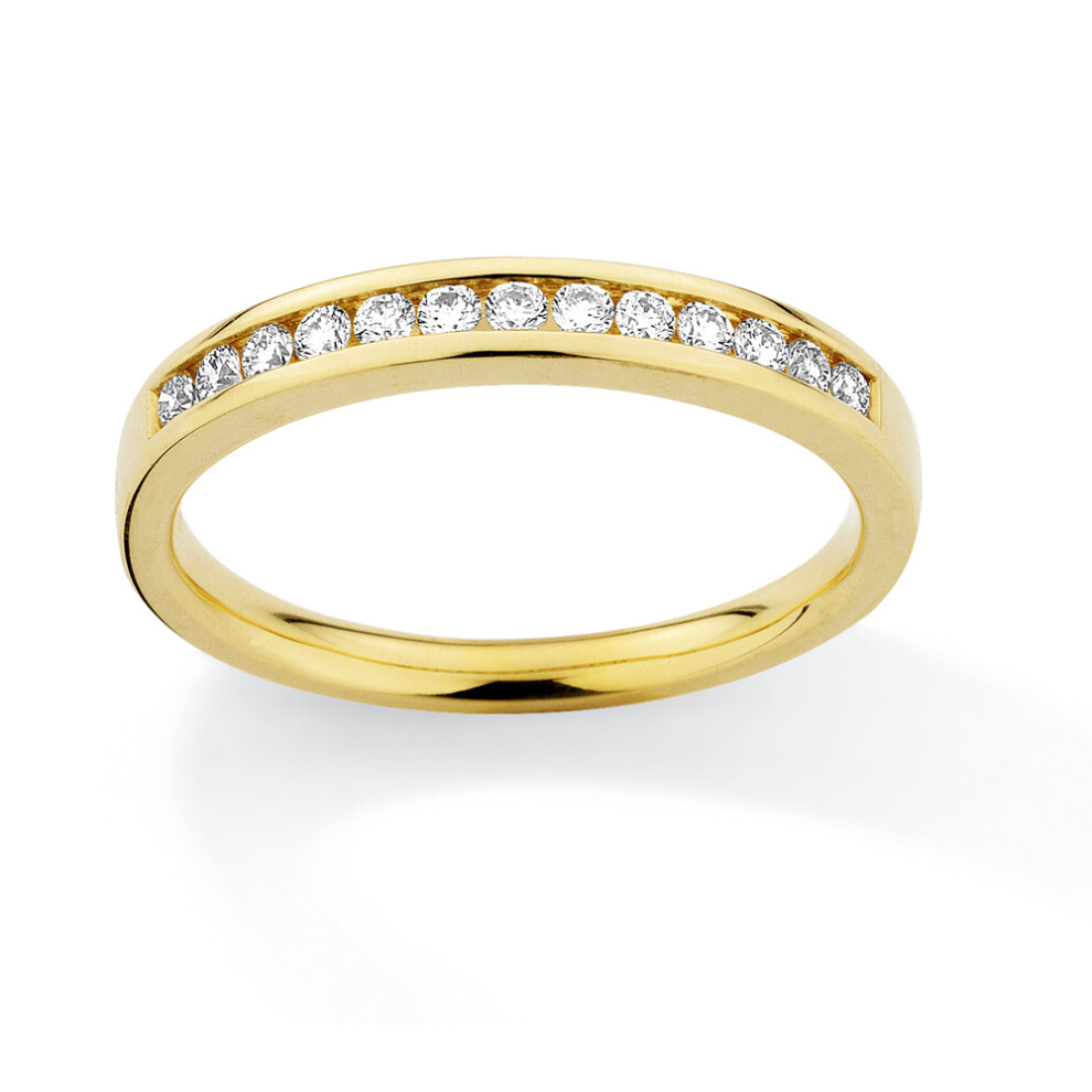 Jewelco London 18ct Yellow Gold Diamond 0.25ct Eternity Wedding Band Ring - 3mm - RBNR02606