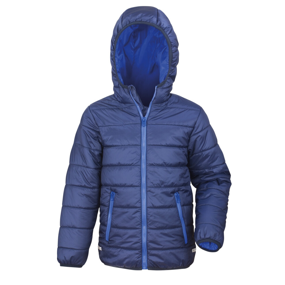 (XL, Navy/Royal) Result Core Childrens/Kids Junior Padded Showerproof & Windproof Jacket