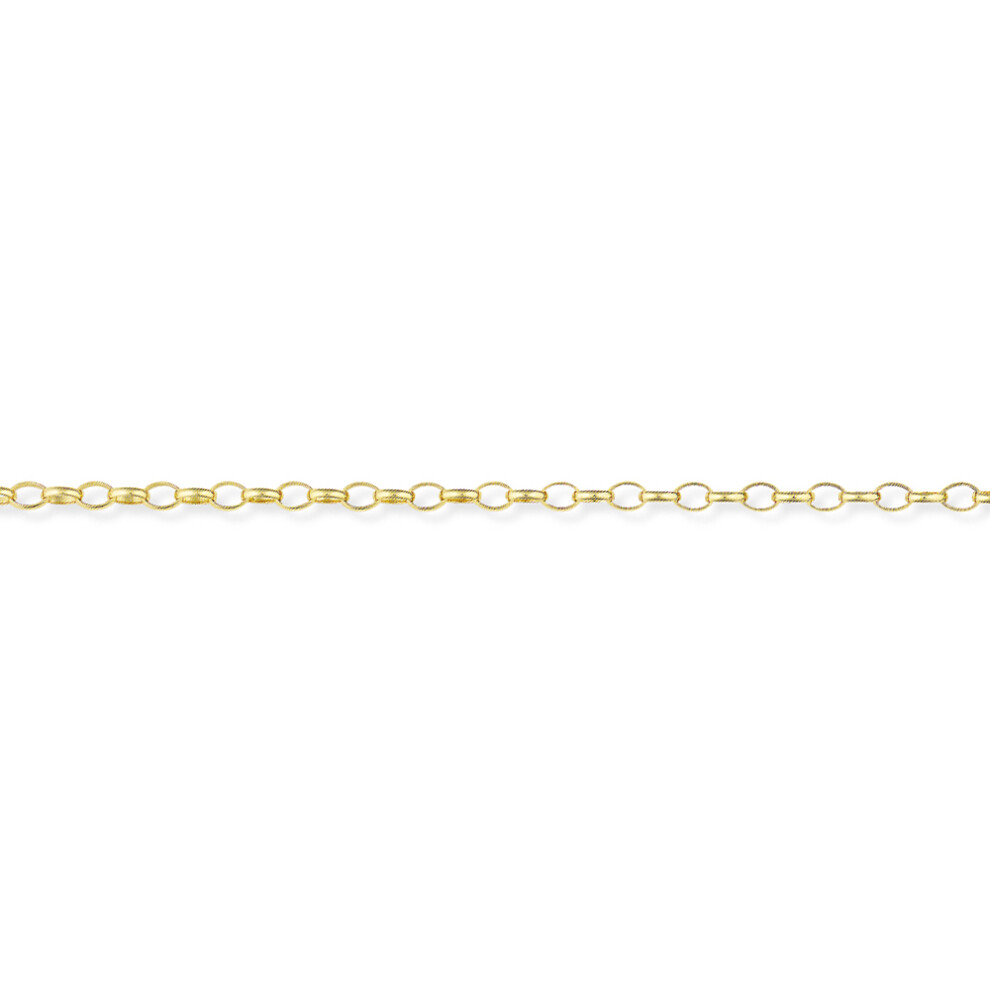 Jewelco London 9ct Light Yellow Gold - Heavy Oval Belcher Pendant Chain Necklace - 4mm gauge - CNNR02386