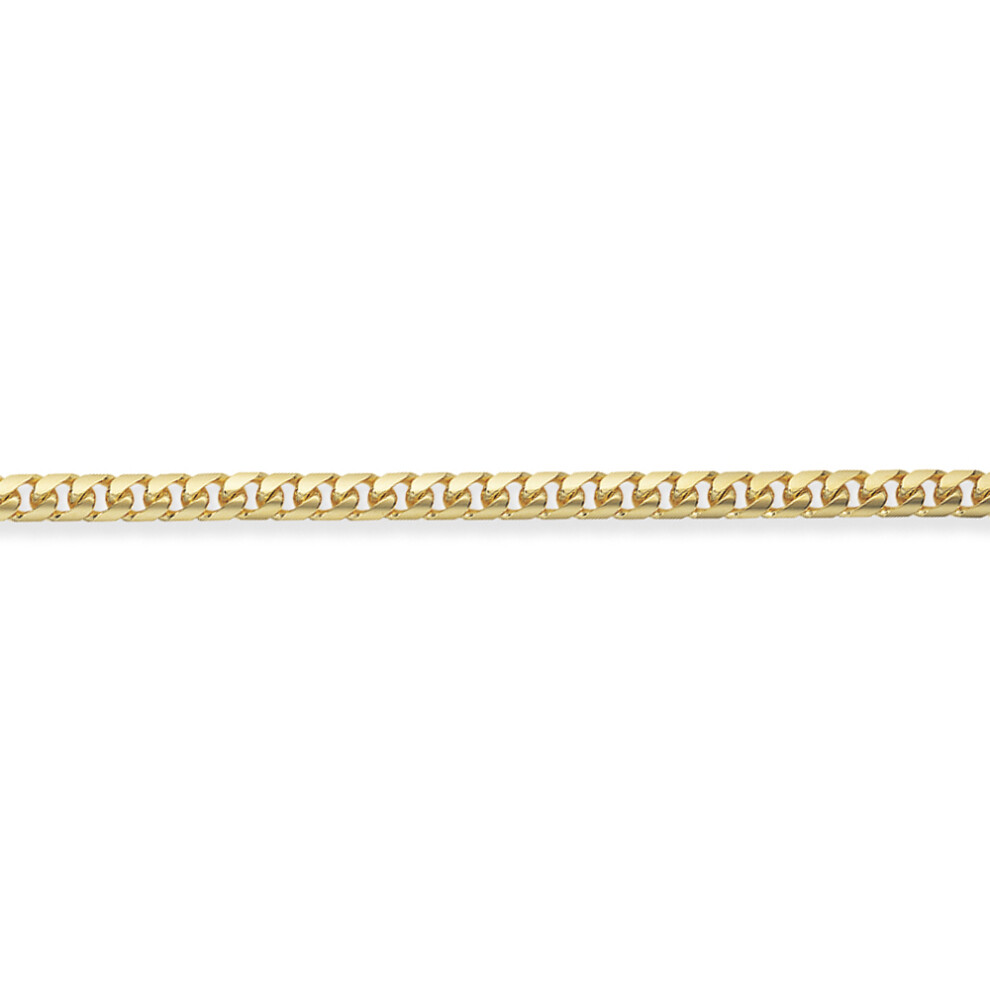 (22) Jewelco London 9ct Gold Bombe Domed Curb Chain Necklace Bracelet 4mm