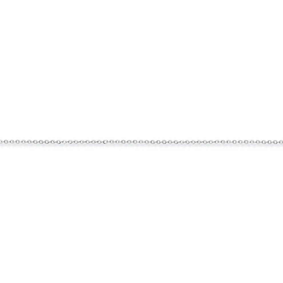 (18) Jewelco London Ladies Platinum Trace Link Pendant Chain Necklace - 1mm gauge