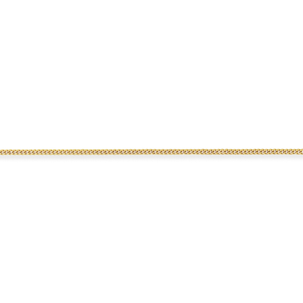 Jewelco London 18ct Yellow Gold - Curb Pendant Chain Necklace - 1.75mm gauge - CBNR02025E