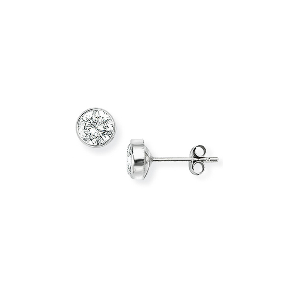 9ct White Gold  CZ Round Bezel Stud Earrings - 5mm - SENR02205