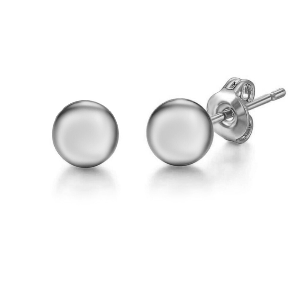 Jewelco London Ladies 18ct White Gold Spherical Bead Ball Stud Earrings - 4mm - SGNR02104