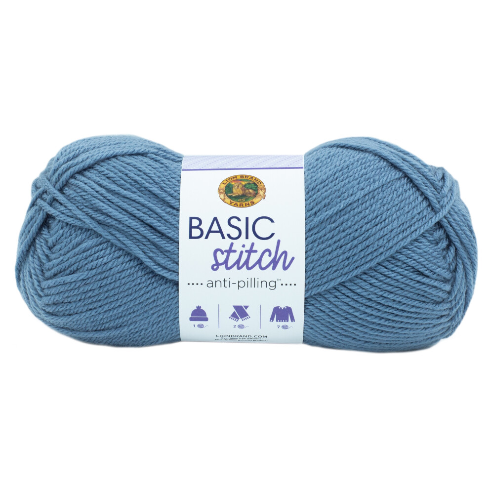 Fil Tricoter Anti-Boulochage Lion Brand Yarn Basic Stitch Pour Crochet, Lot De 1, D Lav-image
