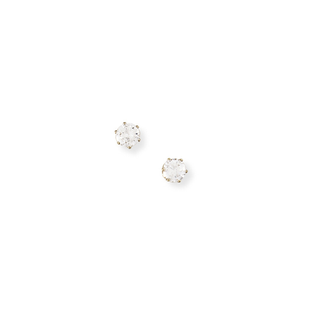 9ct Gold  CZ 6 Claw Stud Earrings - 4mm - SENR02304