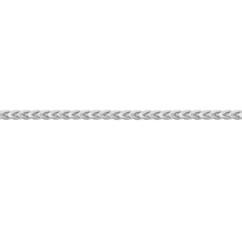 (26) Jewelco London Unisex Rhodium Plated Sterling Silver Square 3D Curb Franco 3mm Chain Necklace - ACN022B