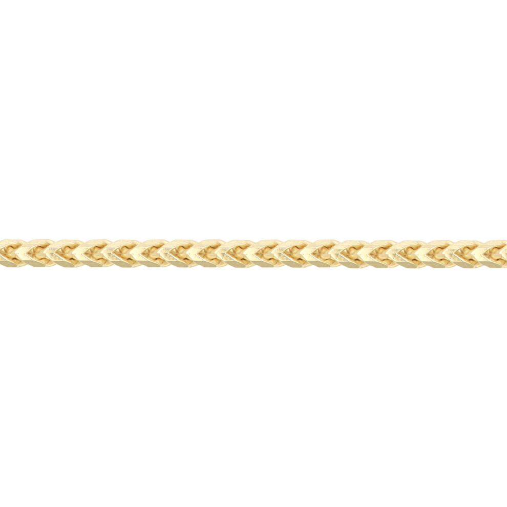 (24) Jewelco London Ladies Solid 9ct Yellow Gold 3D Square Curb Franco 1.7mm Gauge Pendant Chain Necklace - JCN085C