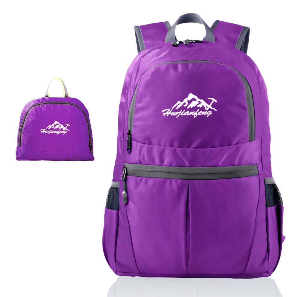 (Violet) Intirilife Foldable backpack ultralight36L unisex hiking backpack waterproofoutdoor daypackcamping hiking traveling climbing-image-OPC-PBB9DWC-NEW