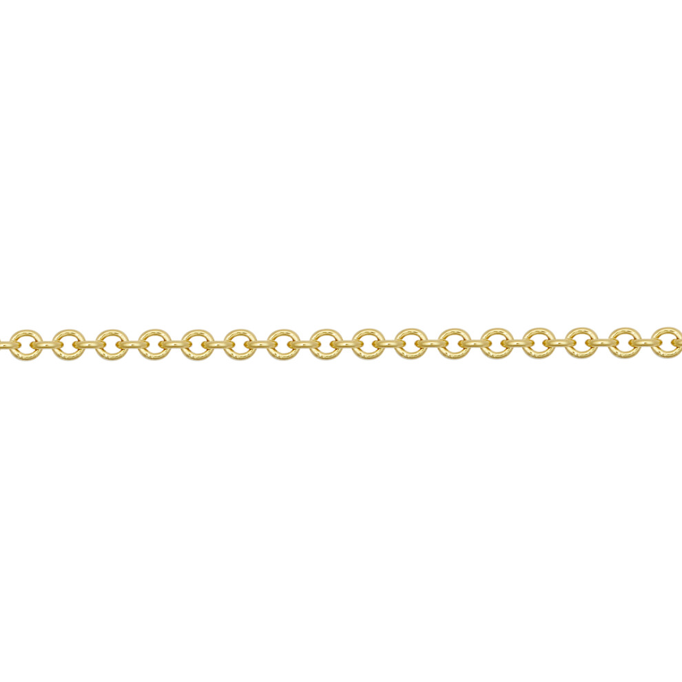 (16) Jewelco London Ladies Solid 9ct Yellow Gold Oval Link Rolo Trace 1.5mm Gauge Pendant Chain Necklace - JCN002J