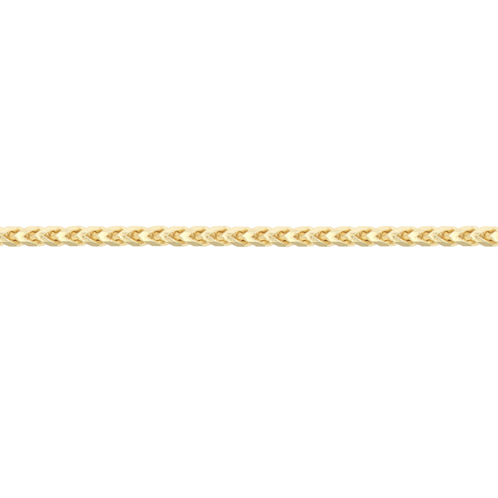 (22) Jewelco London Ladies Solid 9ct Yellow Gold 3D Square Curb Franco 1.2mm Gauge Pendant Chain Necklace - JCN085B