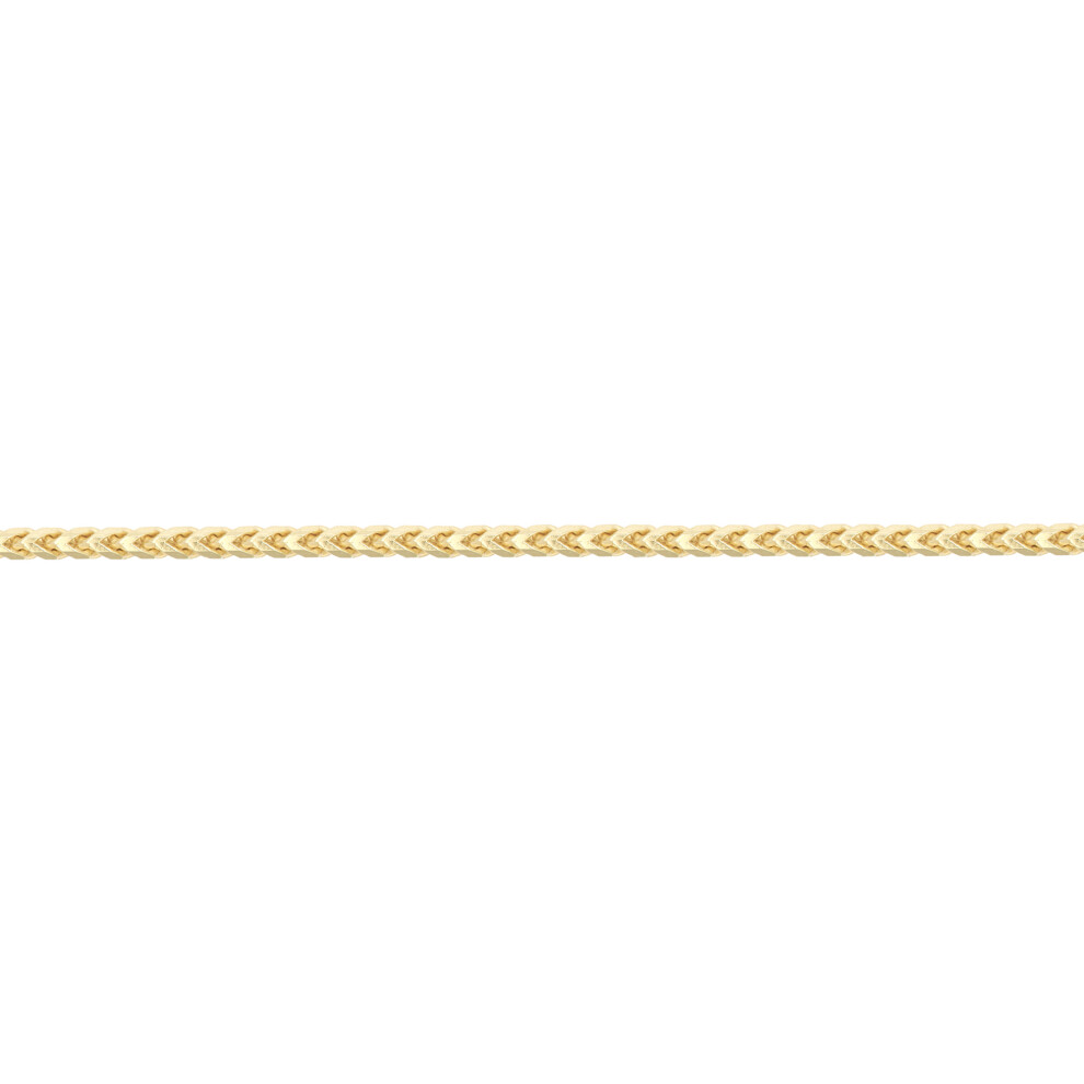 (20) Jewelco London Ladies Solid 9ct Yellow Gold 3D Square Curb Franco 0.9mm Gauge Pendant Chain Necklace - JCN085A