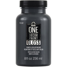 FolkArt ONE Decor Gloss Paint 8oz-Classic Black FODGF-11913