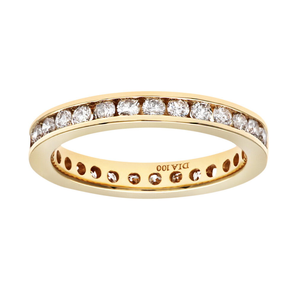 (K) Jewelco London 18ct 1 Carat Diamond Channel Set Eternity Ring
