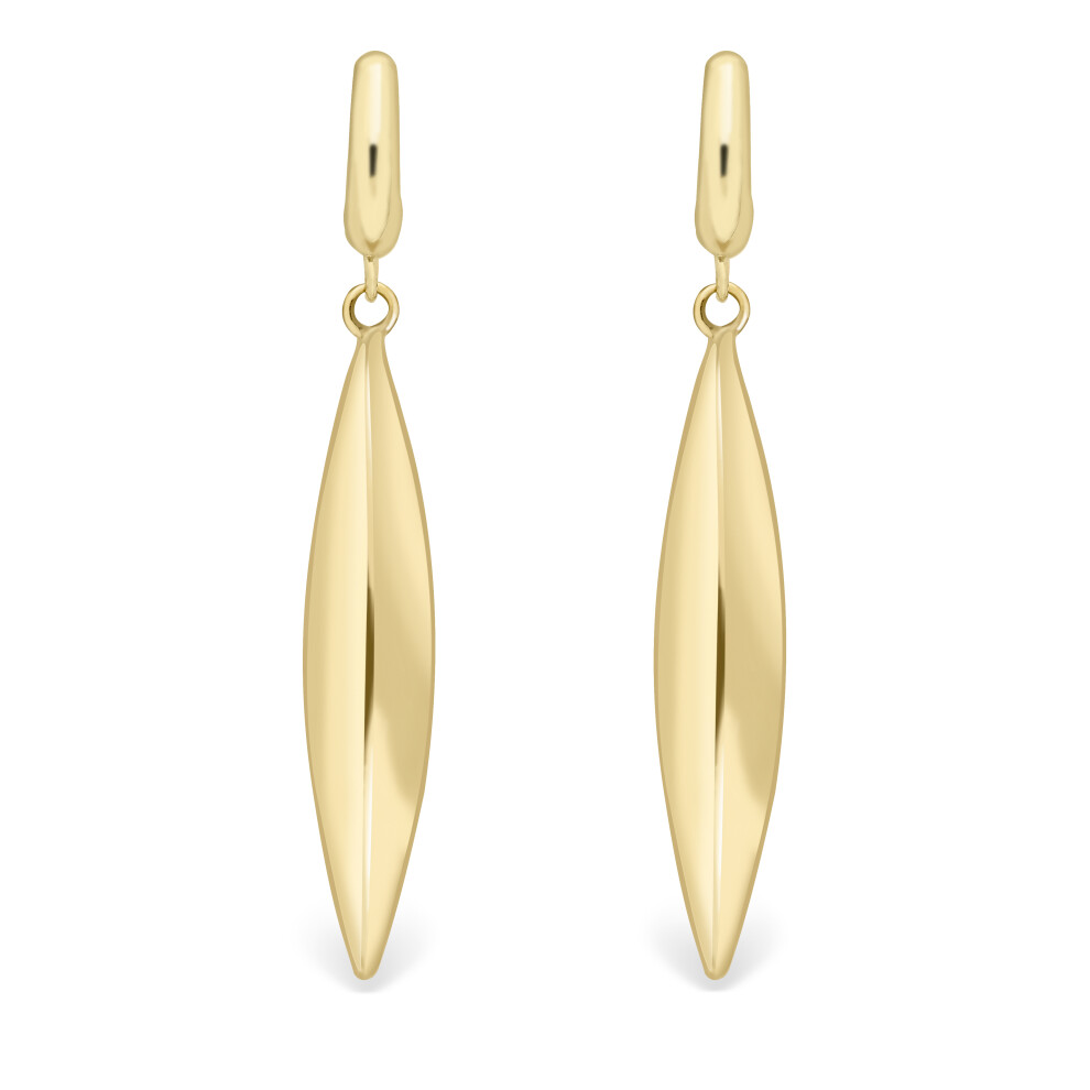 9ct Gold  Knife-edge Torpedo Drop Earrings - ERNR02320