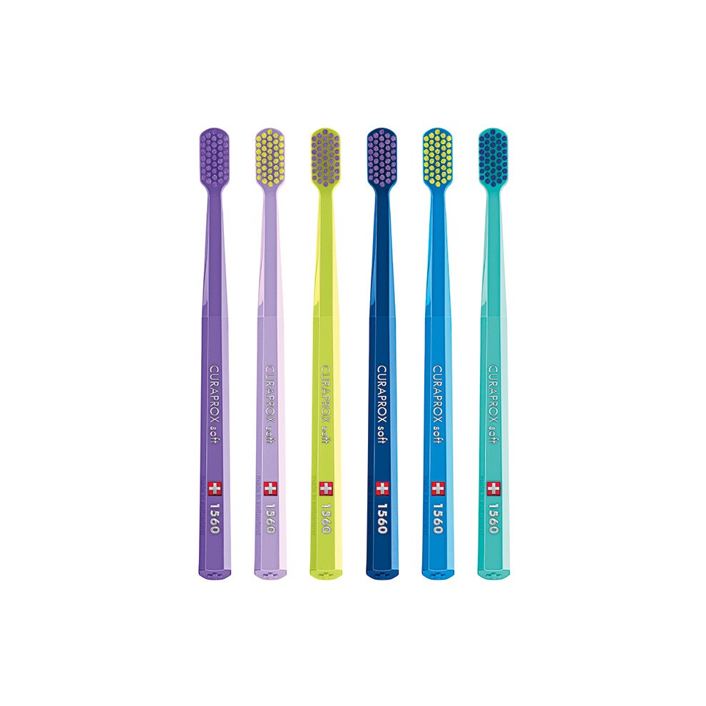 Curaprox 1560 Soft Toothbrush (Pack of 1 ), Random colors