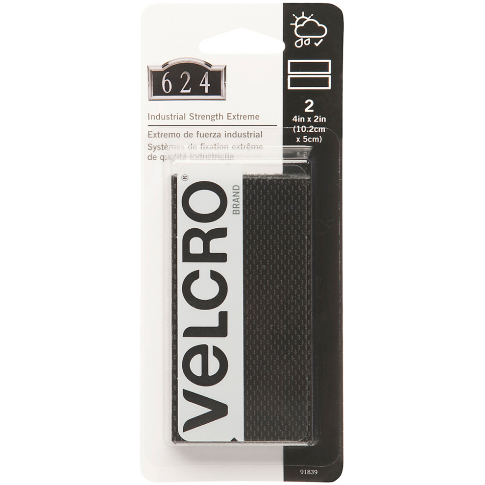 VELCRO(R) Brand Industrial Strength Extreme Fasteners 4"X2"-Black 91839