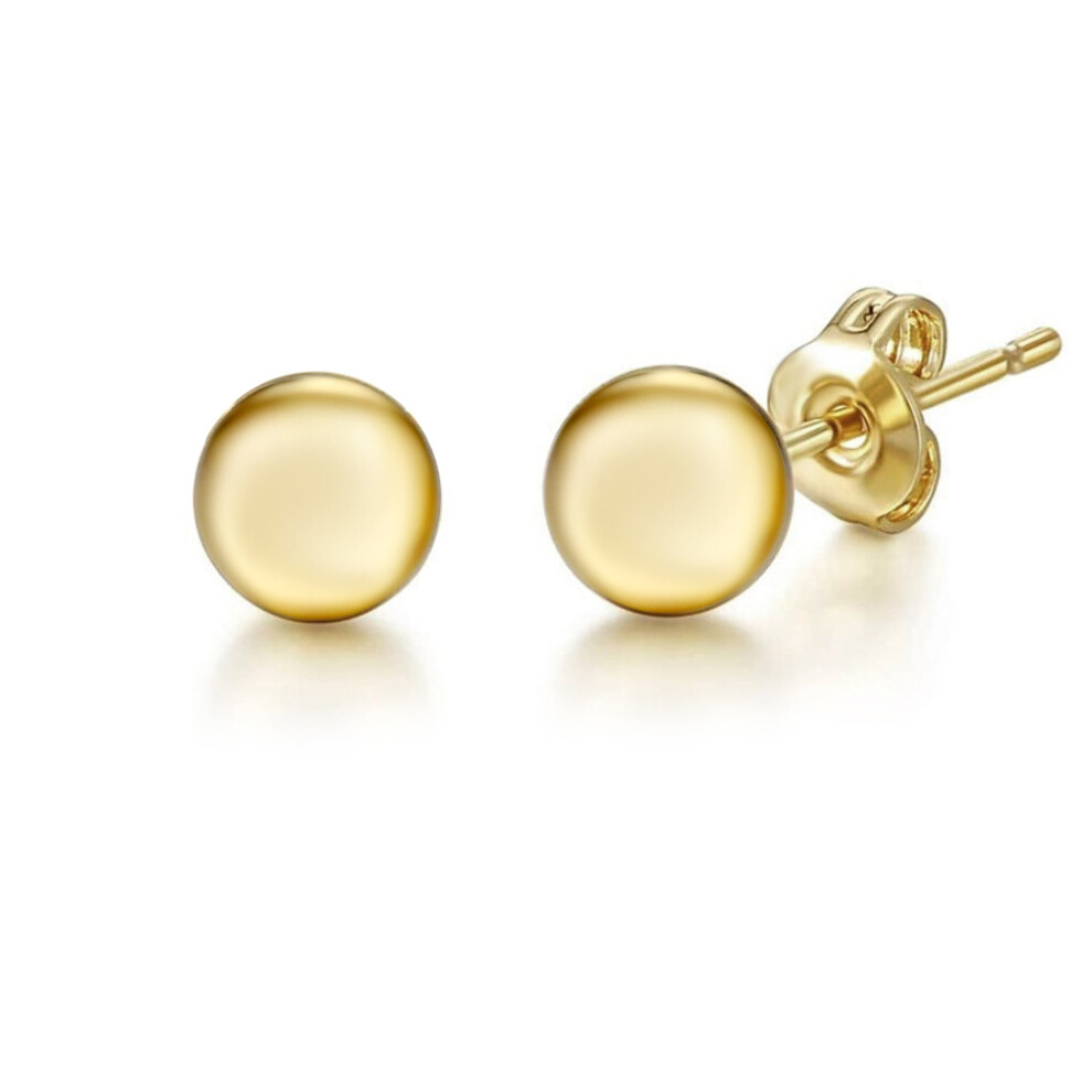 18ct Gold  3D Round Bead Ball Studs Earrings - 6mm - SGNR02071