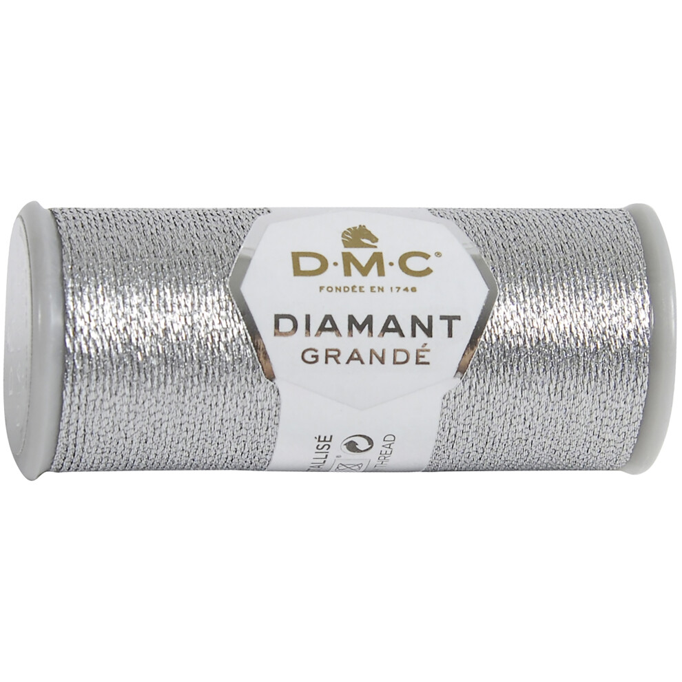 DMC Diamant Grande Metallic Thread 21.8yd-Dark Silver 381-G415