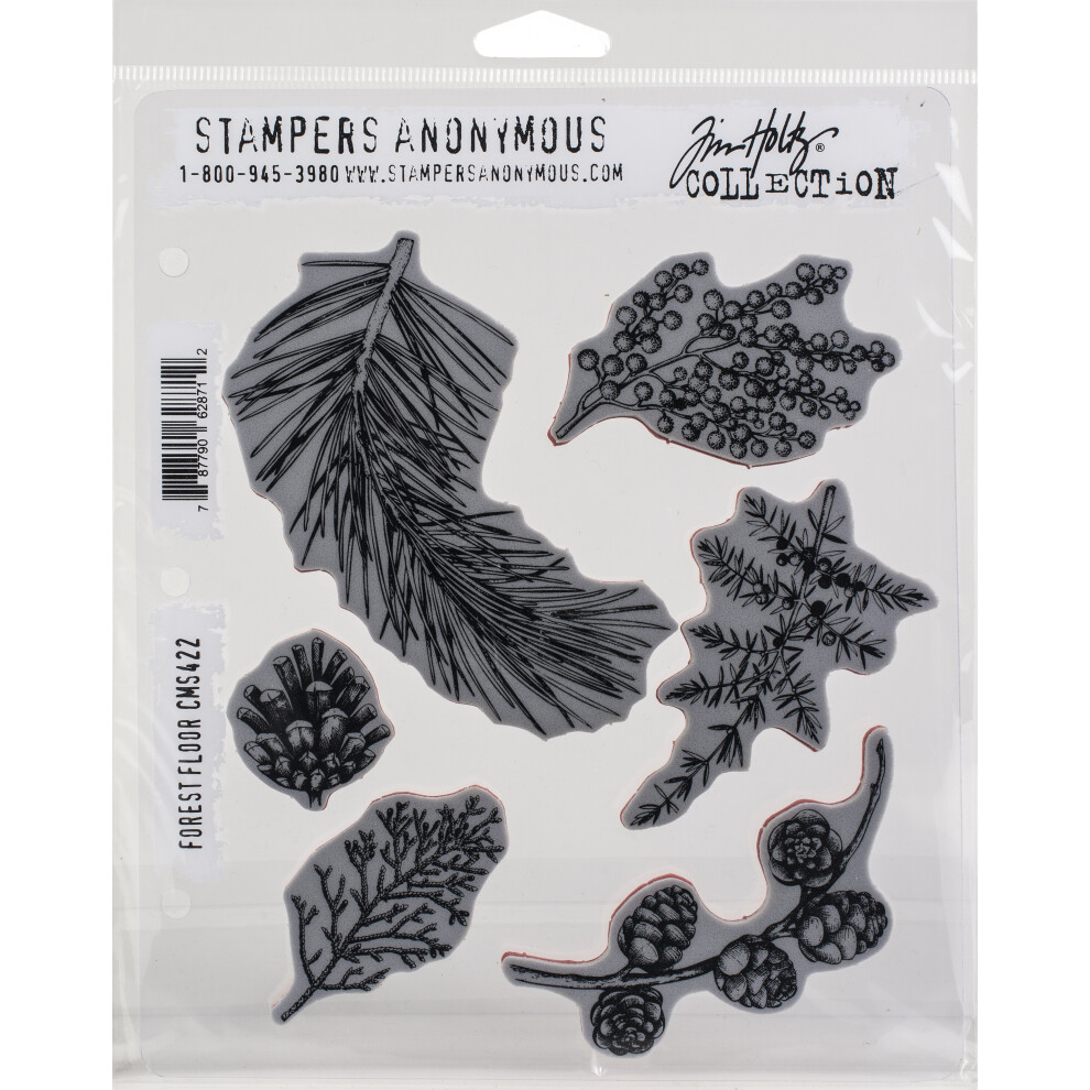 Tim Holtz Cling Stamps 7"X8.5"-Forest Floor CMS-422