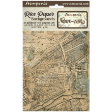 Stamperia Assorted Rice Paper Backgrounds A6 8/Sheets-Around The World FSAK6005