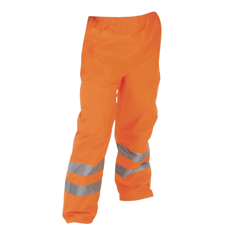 (S, Hi Vis Orange) Yoko Mens Hi-Vis Waterproof Contractors Trousers / Pants