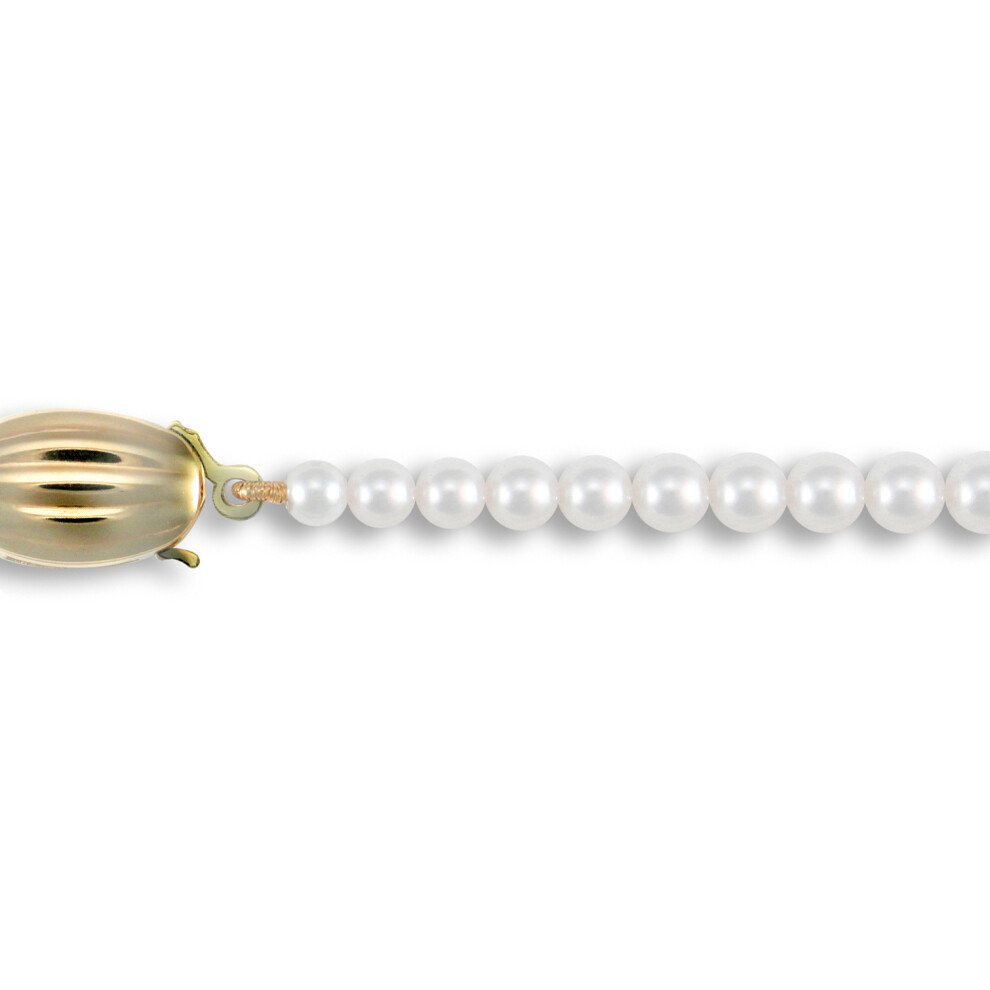 (16) Jewelco London Ladies 9ct Yellow Gold Clasp Seawater Cultured Akoya Pearl Graduated Necklace 4-7mm