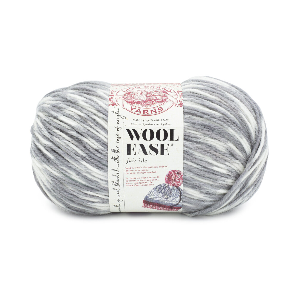Hilo Lion Brand Wool Ease Fair Isle, Paquete De 1, Color Hielo/Gris-image