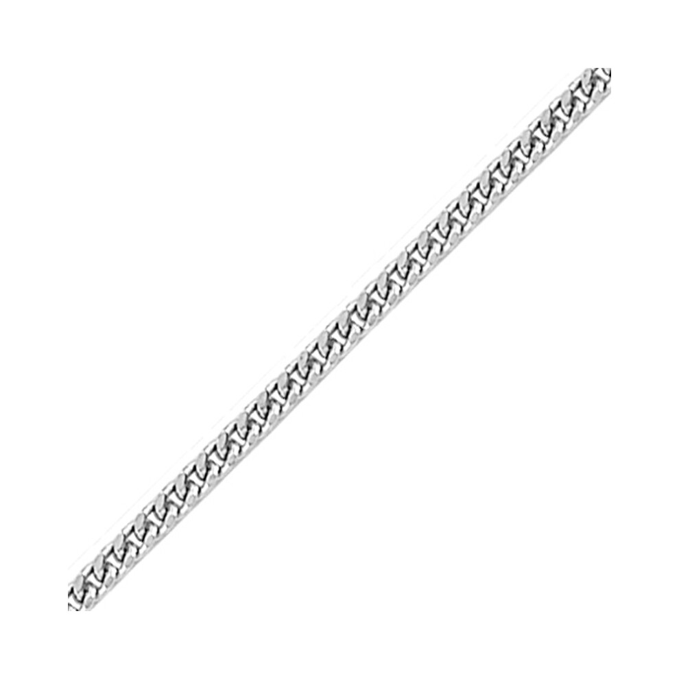 (16) Jewelco London Rhodium Plated Sterling Silver Fine Curb Pendant Chain Necklace 1.1mm