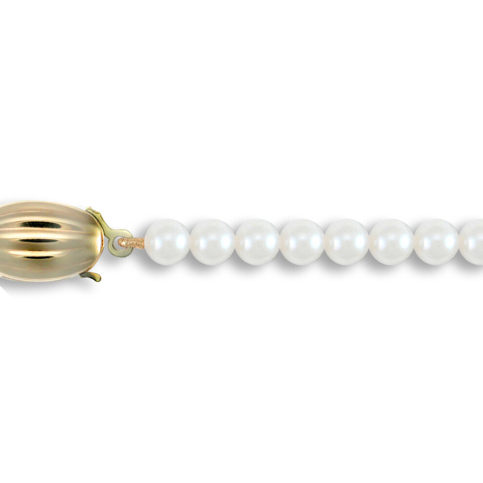 (24) Jewelco London Ladies 9ct Yellow Gold Clasp Seawater Cultured Akoya Pearl Elegant Necklace 4.5-5mm