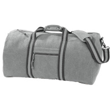 (One Size, Vintage Light Grey) Quadra Vintage Canvas Holdall Duffle Bag - 45 Litres (Pack of 2)