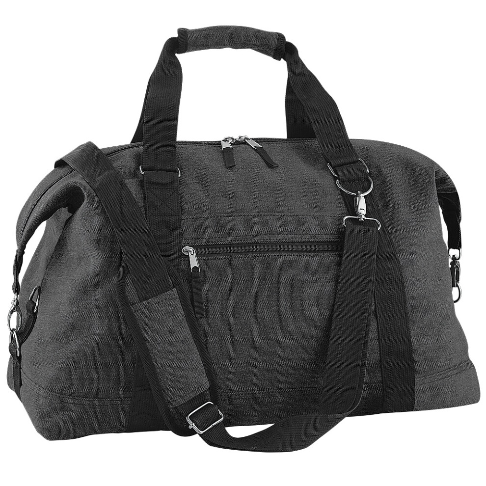 (One Size, Vintage Black) Bagbase Vintage Canvas Weekender / Holdall Carry Bag (30 Litres)