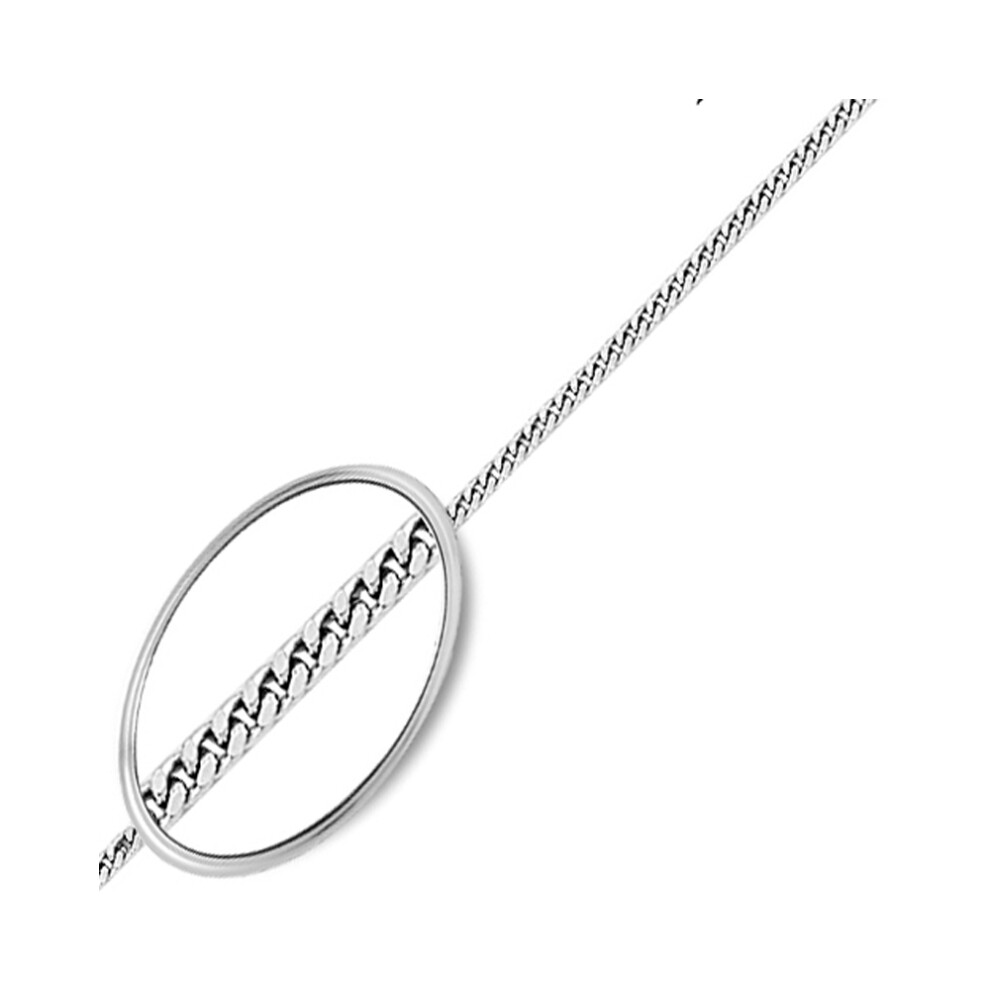 (20) Jewelco London Rhodium Plated Sterling Silver Fine Curb Pendant Chain Necklace 1.6mm