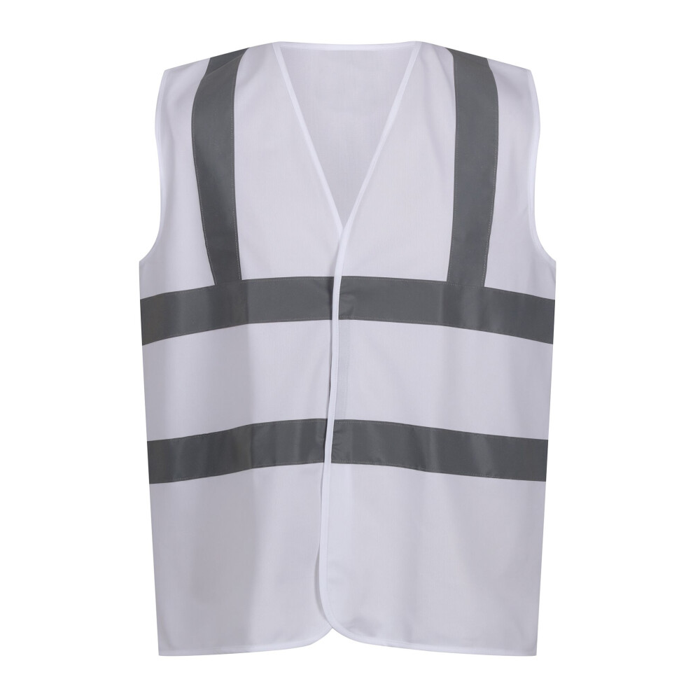 (S, White) Regatta Unisex Adult Pro Identity Hi-Vis Vest