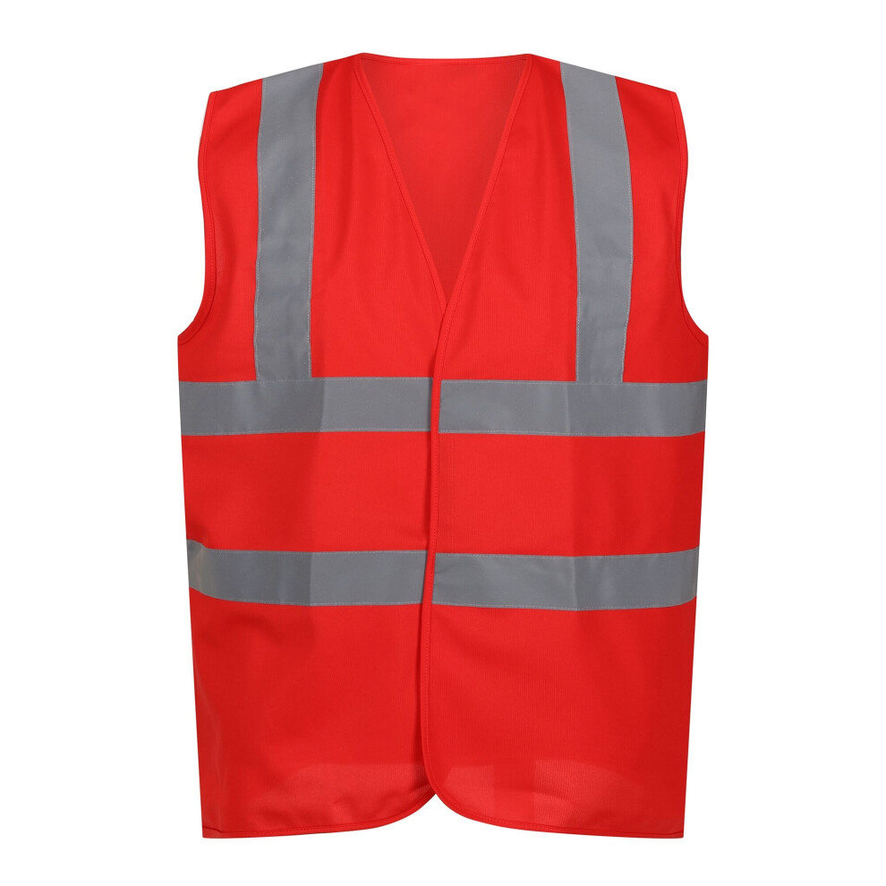 (L, True Red) Regatta Unisex Adult Pro Identity Hi-Vis Vest