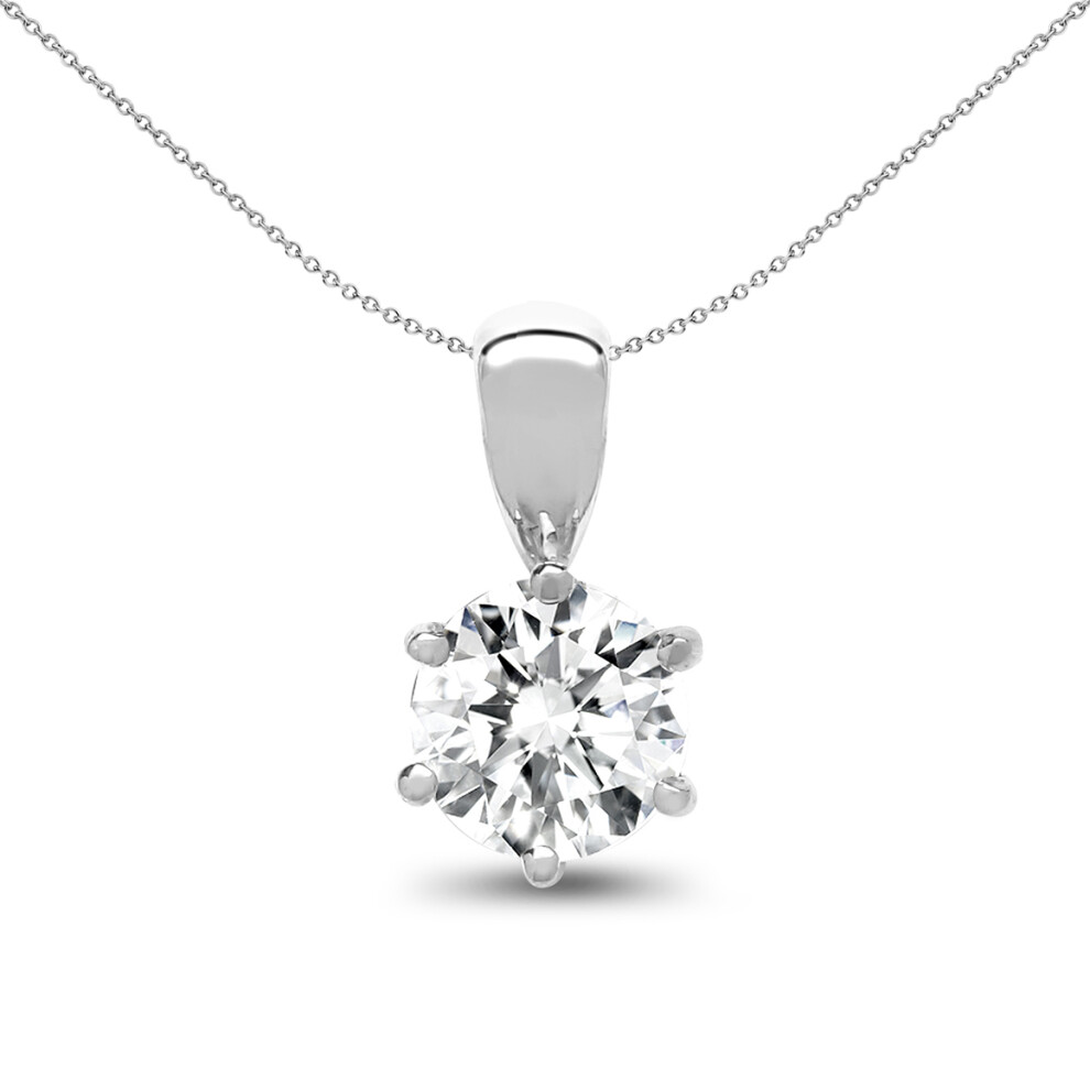 18ct White Gold  0.25ct Diamond Classic Solo Solitaire Pendant - 18P007-025