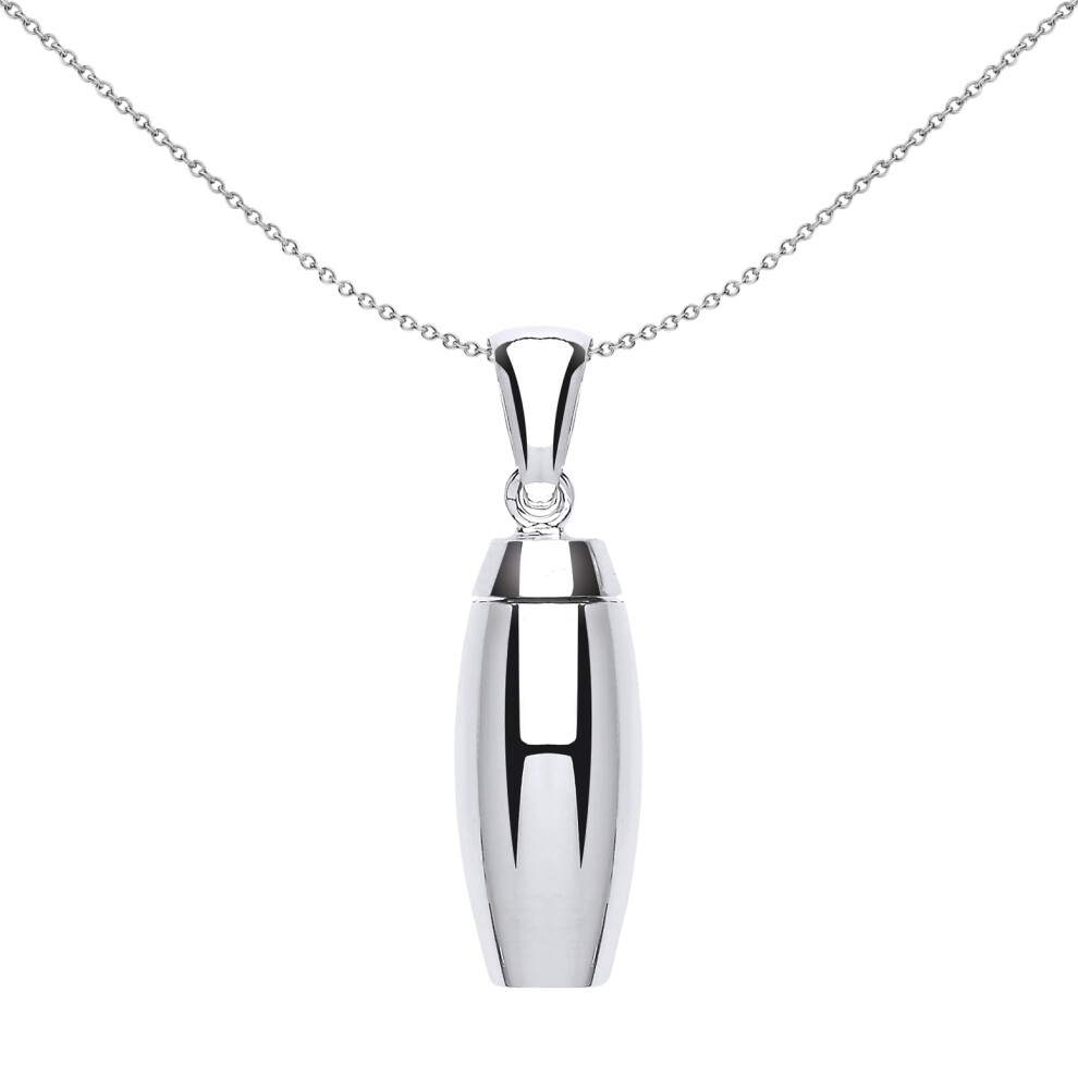 Jewelco London Ladies Sterling Silver Cremation Urn Locket Necklace 18 inch - GVP422