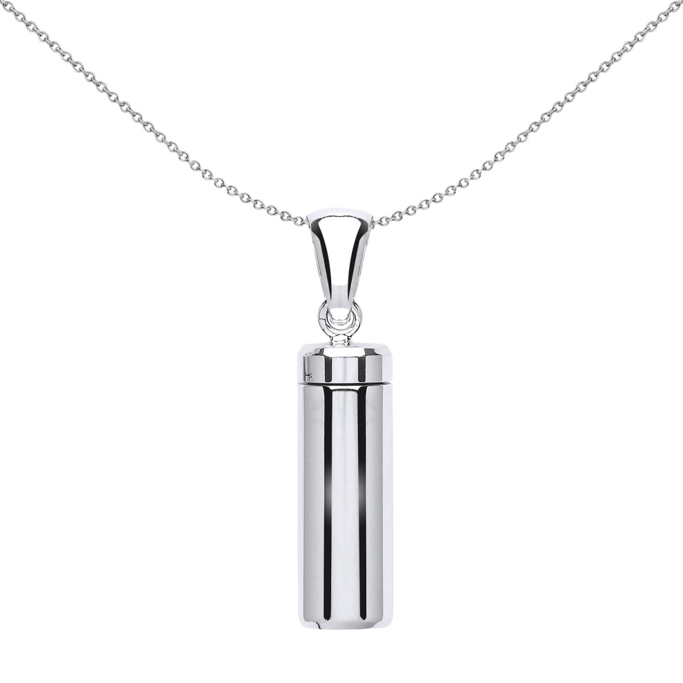 Jewelco London Ladies Sterling Silver Cremation Urn Locket Necklace 18 inch - GVP421