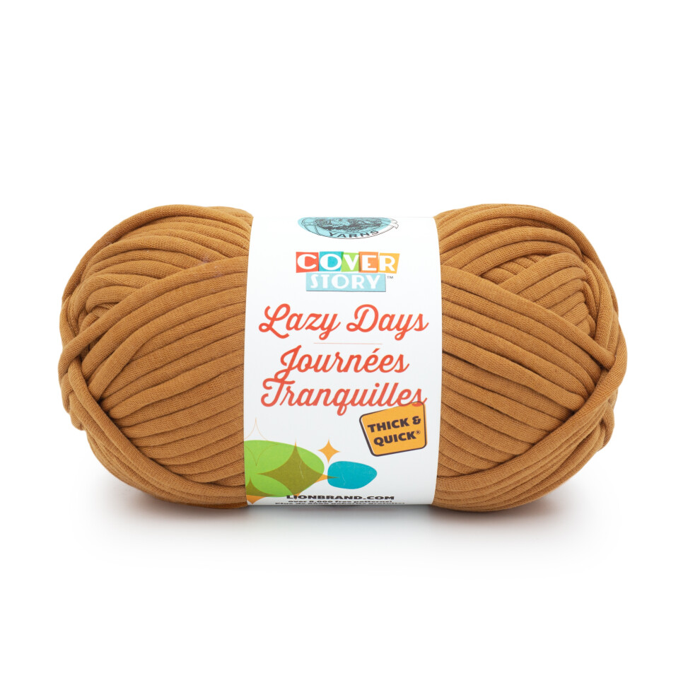 Lion Brand Yarn Cover Story Lazy Days Thick & Quick Deckengarn, Bernstein, 1 Packung-image
