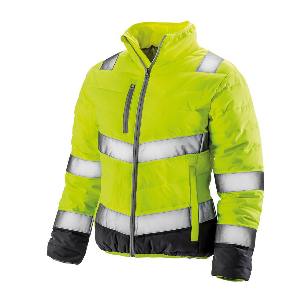 (L, Fluorescent Yellow/Grey) Result Womens/Ladies Safe-Guard Soft Safety Jacket