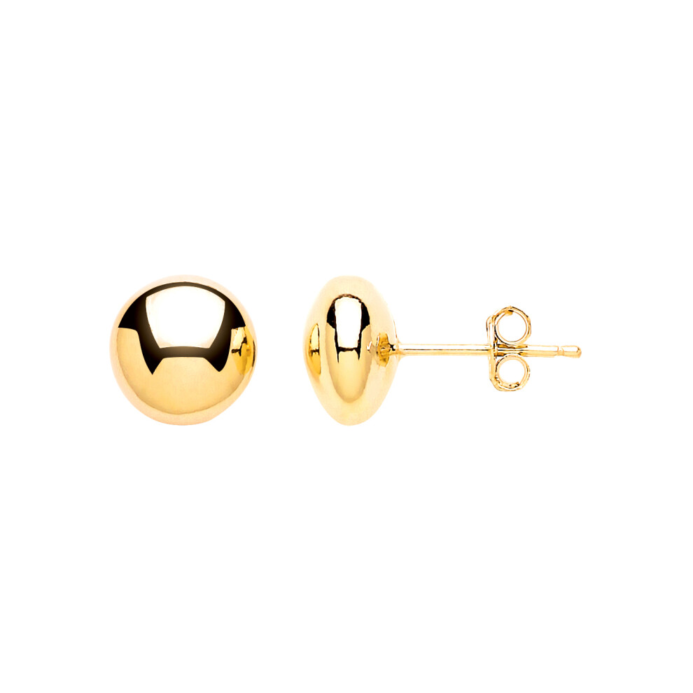 Jewelco London Ladies Yellow Gold-Plated Sterling Silver Bubble Button Stud Earrings - GVE616GOLD