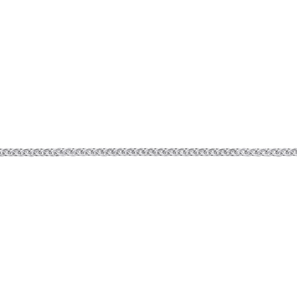 Jewelco London Ladies Sterling Silver Snake-like Spiga Link Pendant Chain Necklace 2mm 18 inch - GVCH9-18