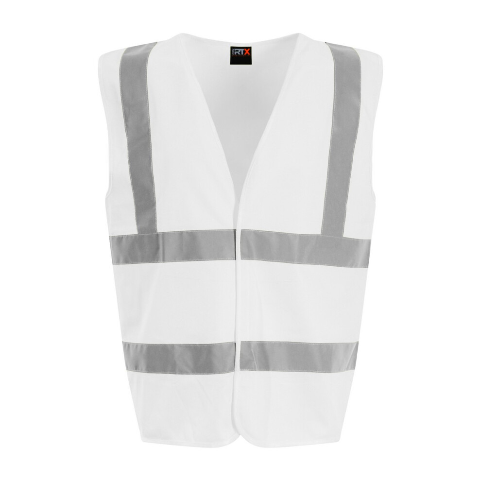 (3XL, White) PRO RTX Unisex Adult Sleeveless Hi-Vis Vest-image-OPC-P86Y5XQ-NEW